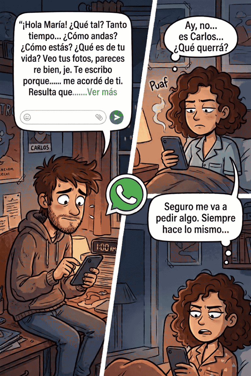 "Hola, ¿cómo estás?": El mensaje que esconde un favor interesado
